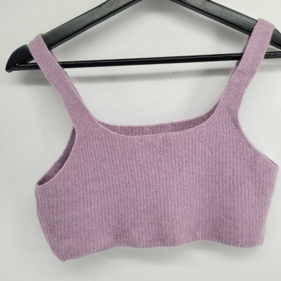Everlane Wool Lavender Knit Crop Top Medium - Picture 4 of 6